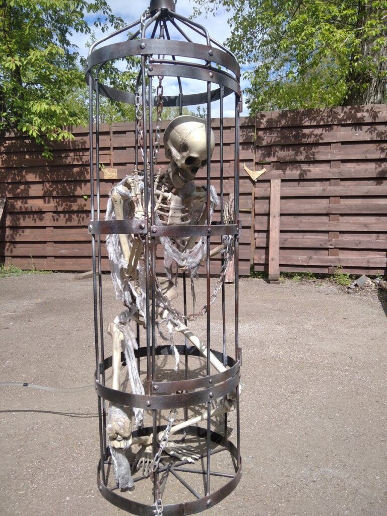 Skeleton in a cage