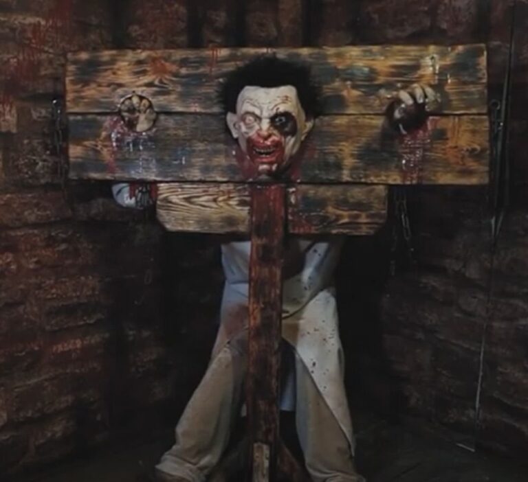 Prisoner in the stocks